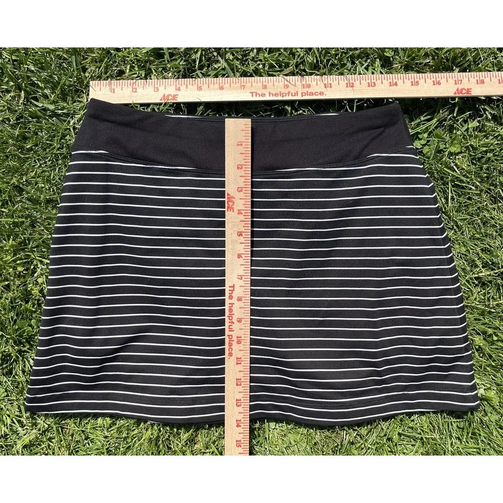 Athleta Skort Womens Small Black White Striped Athletic‎ Running Tennis Stretch